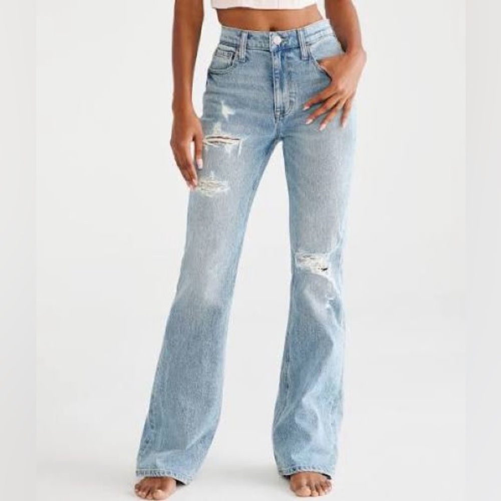 NWT Aeropostale Flare High Rise Jean, Medium Wash, Size 000S